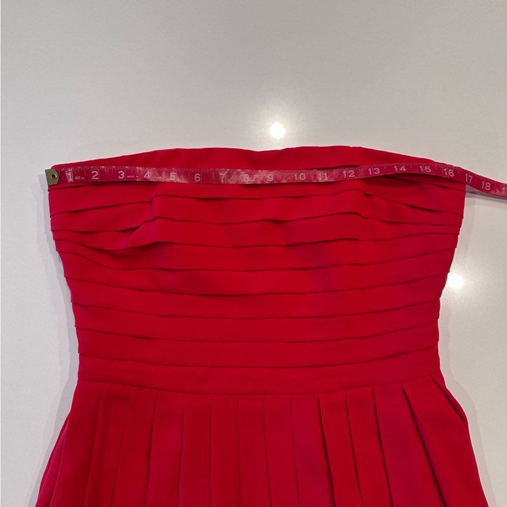 Rachel Roy RSVP Lipstick Red Pleated‎ Strapless Mini Dress Size 8 - Picture 7 of 11